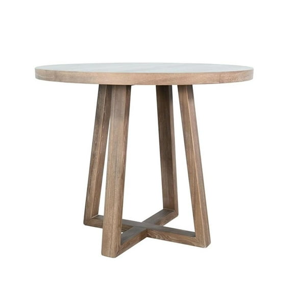 Pemberly Row Natural Contemporary Wood Round Counter Height Table