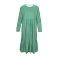 thumbnail image 4 of Zylanna Girls Long-Sleeve Tiered Maxi Dress, Pockets Design Soft Solid Colors Spring Fall Girls' Casual Dresses Green Size 10, 4 of 6
