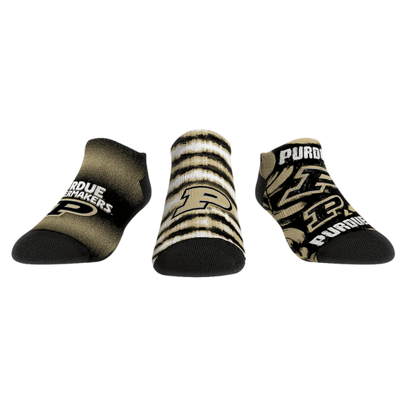 Unisex Rock Em Socks Purdue Boilermakers Make Some Noise Three-Pack Low-Cut Socks Set