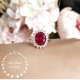 thumbnail image 2 of Royal halo design genuine lab grown ruby engagement ring, July birthstone promise ring,, 2 of 3