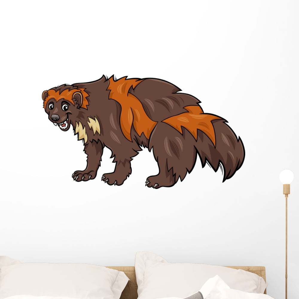 Wolverine Animal Cartoon Illustration Wall Mural by Wallmonkeys Peel