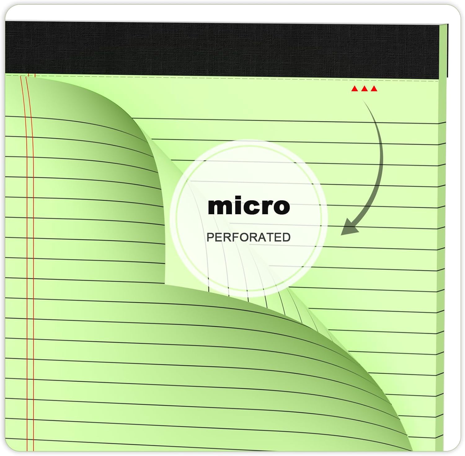 AllWays Plaza Colored Legal Pads 8.5 x 11 Note Pads 8.5 x 11 inch, Wide Ruled Clear Print Writing Pads 30 Sheets/Pad, 80gsm Colored Paper, Perforated Notepad with Sturdy Back (3 Pads)