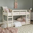 thumbnail image 1 of Walker Edison Low Wood Twin Bunk Bed - White, 1 of 2