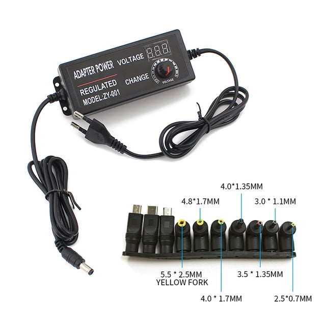 Adaptateur Réglable CA C.c. 12 V, Alimentation d'Écran à DEL 220 V vers 3 V 5 V 9 V 12 V 24 V 36 V avec Prise C.c., Fiche