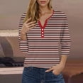 thumbnail image 2 of Lzobxe Womens Tops Printed Short 3/4 Sleeve Blouse Round Neck Casual,Sizes S-3XL, 2 of 5