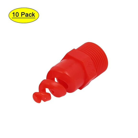 3/4BSP Male Thread PP Spiral Cone Atomized Nozzle Industrial Spray Red 10pcs