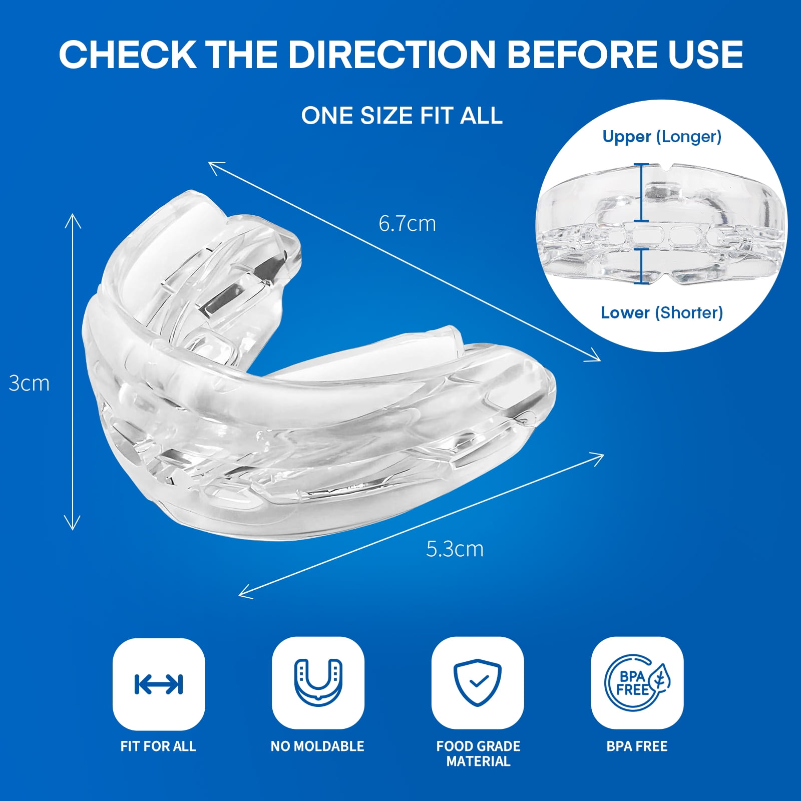 Ellocy Anti Snoring Devices – Mouth Guard for Snoring & Teeth Grinding, Adjustable Fit for Men & Women