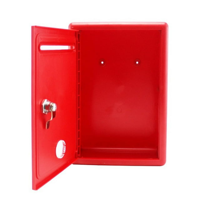 tamizeot Suggestion Drop Box Waterproof with Slot Box Complaint Lock and Donation Box Gray Red