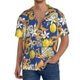 thumbnail image 3 of Gaeub Sicilian Style Men's Lapel Short Sleeve Shirt, Relaxed Fit Shirt, Soft and Breathable for Outdoors Party Travel - Large, 3 of 7