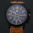 thumbnail image 2 of Reloj de cuarzo para hombre, relojes para hombre, reloj de pulsera de cuarzo analógico de cuarzo con fecha de cuero militar para hombre, 2 of 5