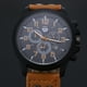 thumbnail image 2 of Reloj de cuarzo para hombre, relojes para hombre, reloj de pulsera de cuarzo analógico de cuarzo con fecha de cuero militar para hombre, 2 of 5