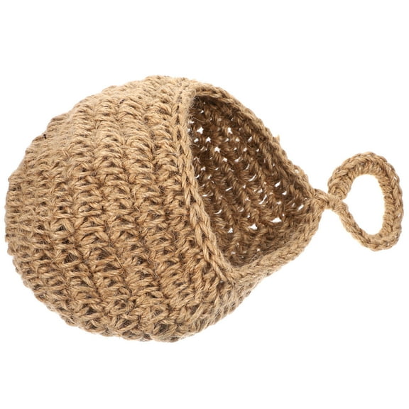 OATIPHO Brown Jute Hanging Wall Basket for Kitchen Multi Functional Fruit Vegetable Storage