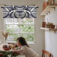 thumbnail image 3 of Kitchen Window Valances, Abstract Modern Line Geometric Rod Pocket Valance Small Window Treatment for Bedroom, Navy Blue Geometric Valances for Windows Tier Curtain,1 Panel, 54x18inch, 3 of 6