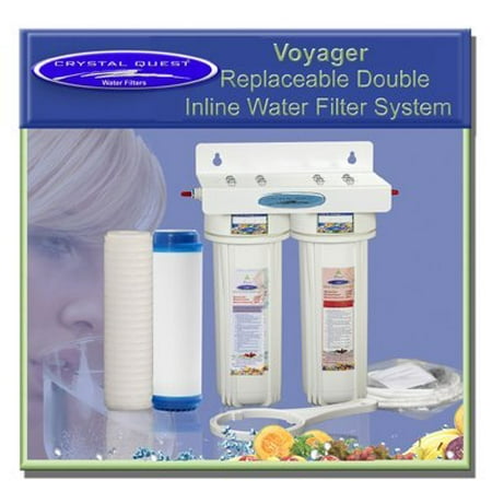 Crystal Quest CQE-IN-00308 Voyager Replaceable Double Inline Water Filter System-Ultimate