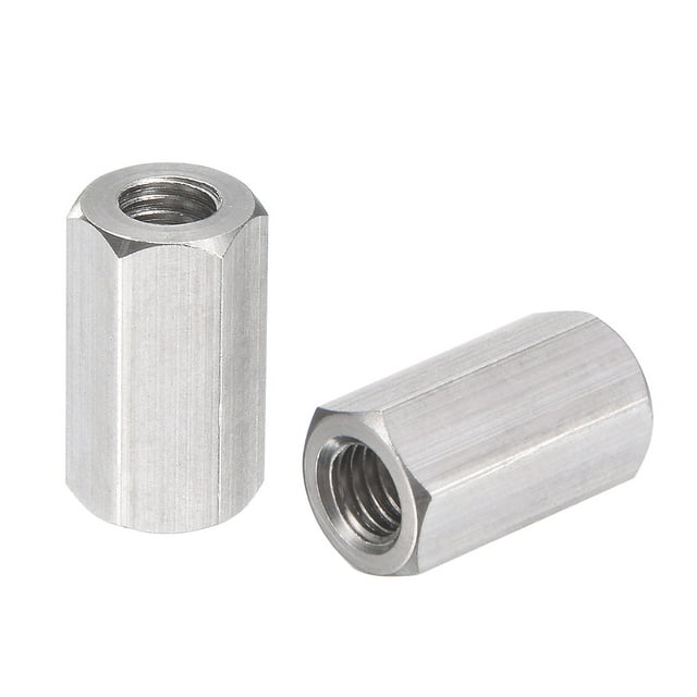 Unique Bargains Écrou de Couplage Hexagonal en Acier Inoxydable 304 Longueur 15mm, Lot de 10