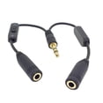 thumbnail image 1 of EXHUMKY Headphone Splitter for Headphones 1Set with Black Plastic and Microphone Compatibility, 1 of 7