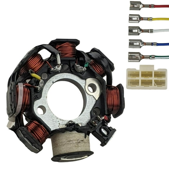 7 1/2 Coil AC 5-Wire Stator Magneto for 4-Stroke CG 125cc 150cc Chinese Scooter Moped ATV Go-kart Buggy Engine Taotao Paliden Roketa Jonway Icebear Coolster Lance SUNL Vento