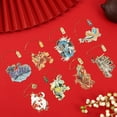 thumbnail image 4 of Stationery Chinese style Retro Pendant Dragon Tiger Tassel Book Clip Pagination Mark Brass Bookmark Painted STYLE 7, 4 of 8