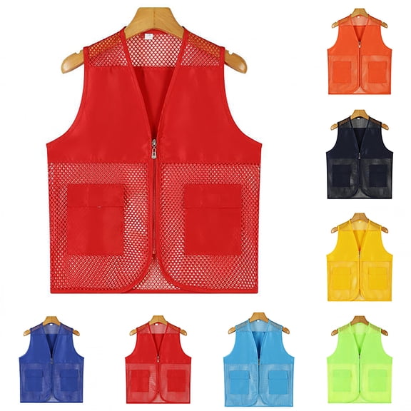 RTKFRFLM Kids' Mesh Safety Activity Vest Breathable Net Waistcoat for School & Public Welfare Events Lightweight Volunteer Uniform for Students & Youths Multiple Colors