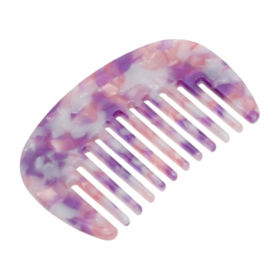 Unique Bargains Hair Comb Wide Tooth Anti-Static Pocket Size Comb for Thick Curly Hair Detangling Comb Powder Purple