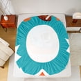 thumbnail image 5 of jejeloiu Football Games Full Size Sheets,Cyan Orange Bed Sheets For Rugby Gamer 4pcs, 5 of 7