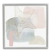 Stupell Industries Contemporary Glam Starfish Animals & Insects Painting Gray Framed Art Print Wall Art, 24 x 24