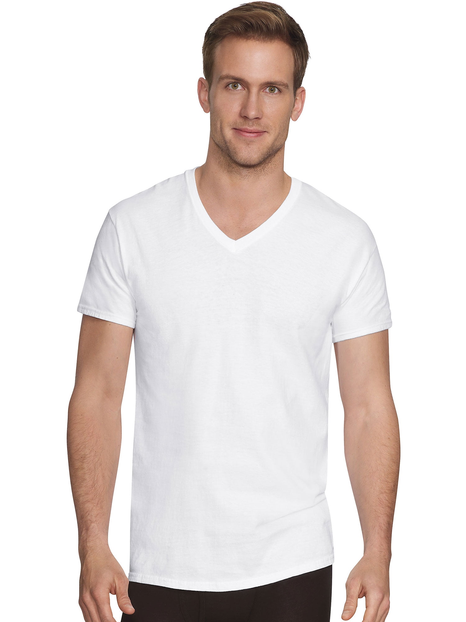 Cuts Hanes Men's Classics 10 Pack Of Tees Size L V Neck With Defects scuffs 