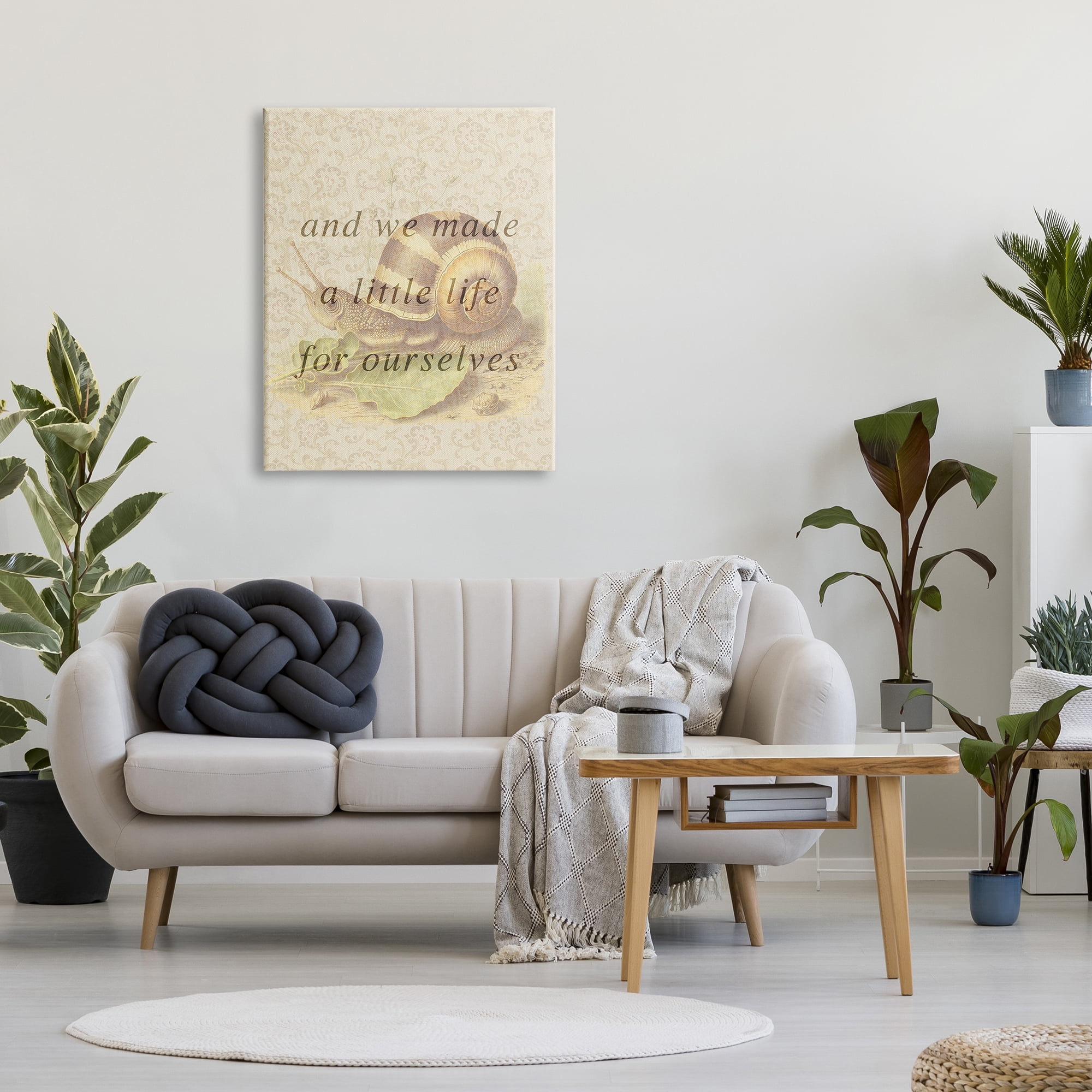 Stupell Industries Vintage Phrase with Snail Animals & Insects Painting Gallery Wrapped Canvas Art Print Wall Art, 30 x 40