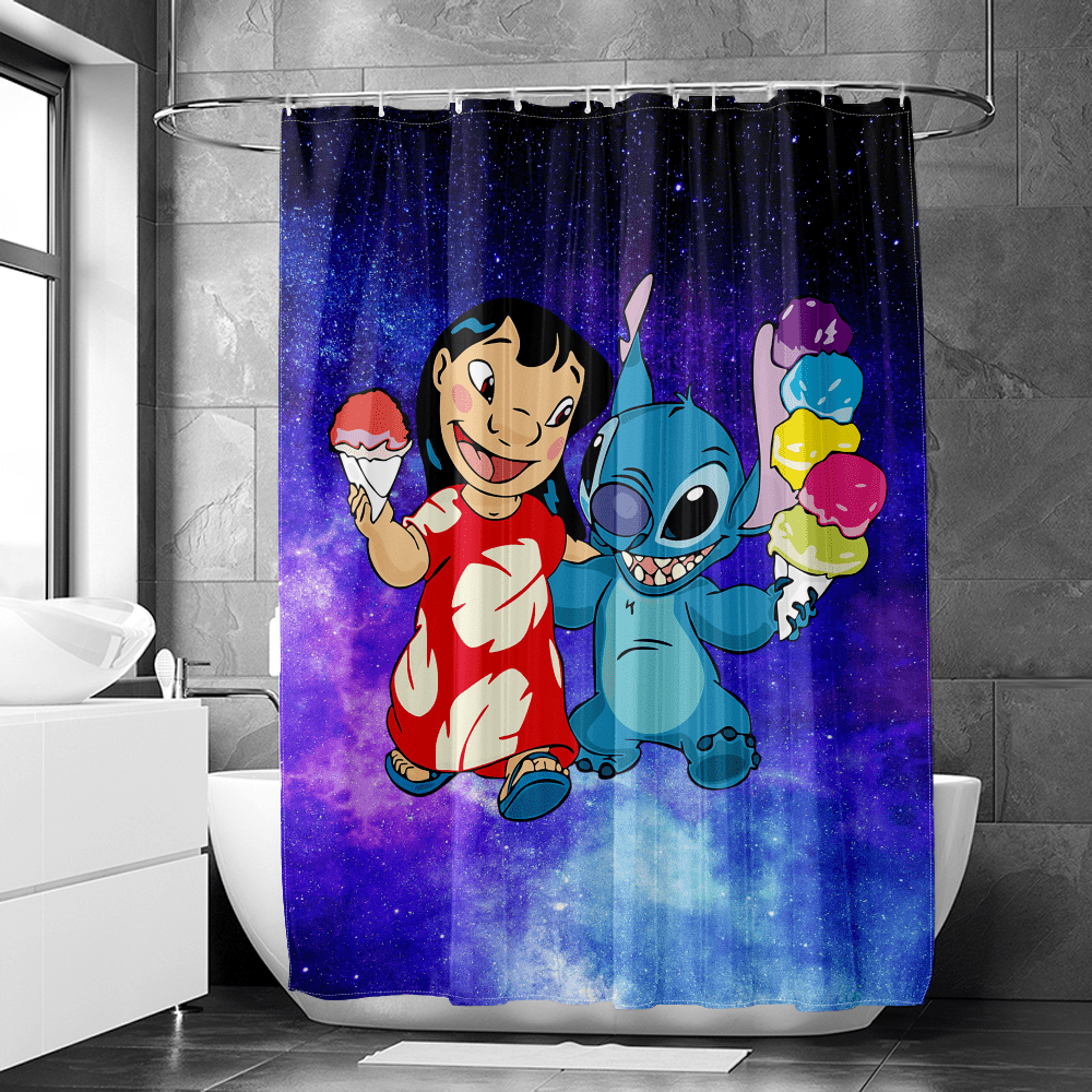 Lilo & Stitch Waterproof Fabric Shower Curtain for Bathroom,Stitch
