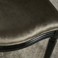thumbnail image 6 of GDF Studio Newman French Country Upholstered Dining Chairs, Set of 2, Gray Velvet and Gloss Black, 6 of 13
