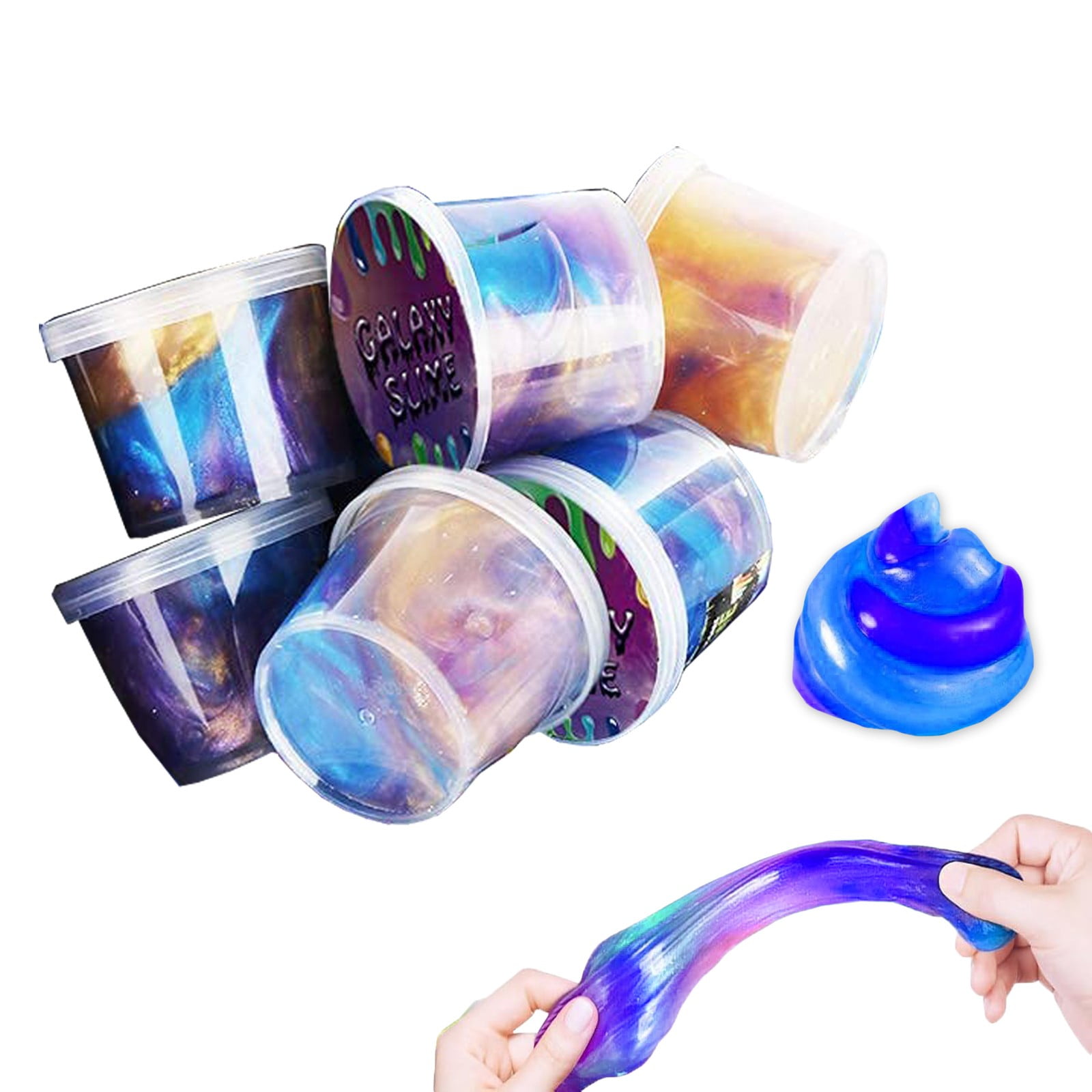 Glitter Slime Egg, Sparkly Putty Sensory Surprise Inside Real Eggshell Crack Open Activity, Stretchy Stress Relief Dough for All Ages