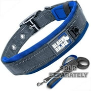 Black Rhino - The Comfort Collar Ultra Soft Neoprene Padded Dog Collar for All Breeds - Heavy Duty Adjustable Reflective Weatherproof (Large, Blue/Grey)