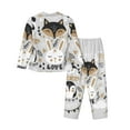 thumbnail image 2 of Kll Funny Animals Series Print Women'S Long Sleeve Pajamas With Pants Sleepwear Loungewear 2 Set-Xx-Large, 2 of 9