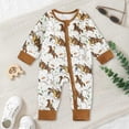 thumbnail image 2 of CAUYDY Preemie Boy Photoshoot Outfits Baby Clothing 3 6 9 12 18 24 Months Newborn Long Sleeved Sleepers Infant Boys Comfy Romper Fall Winter Bodysuit Khaki for Sizes 0-3 Months, 2 of 7