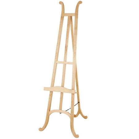 DecMode 18" x 67" Light Brown Wood Handmade Tall Floor Easel with Foldable Stand, 1-Piece