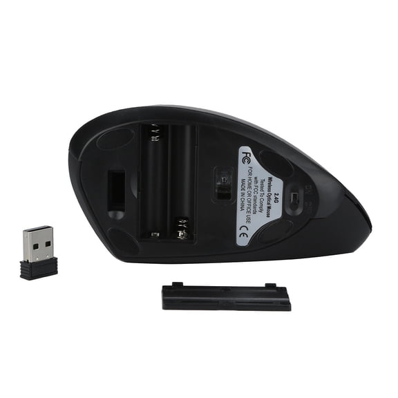 YZEGDCH Spring Wireless Mouse 2.4GHz game Ergonomic Design Vertical mouse 1600DPI USB Mice,Black