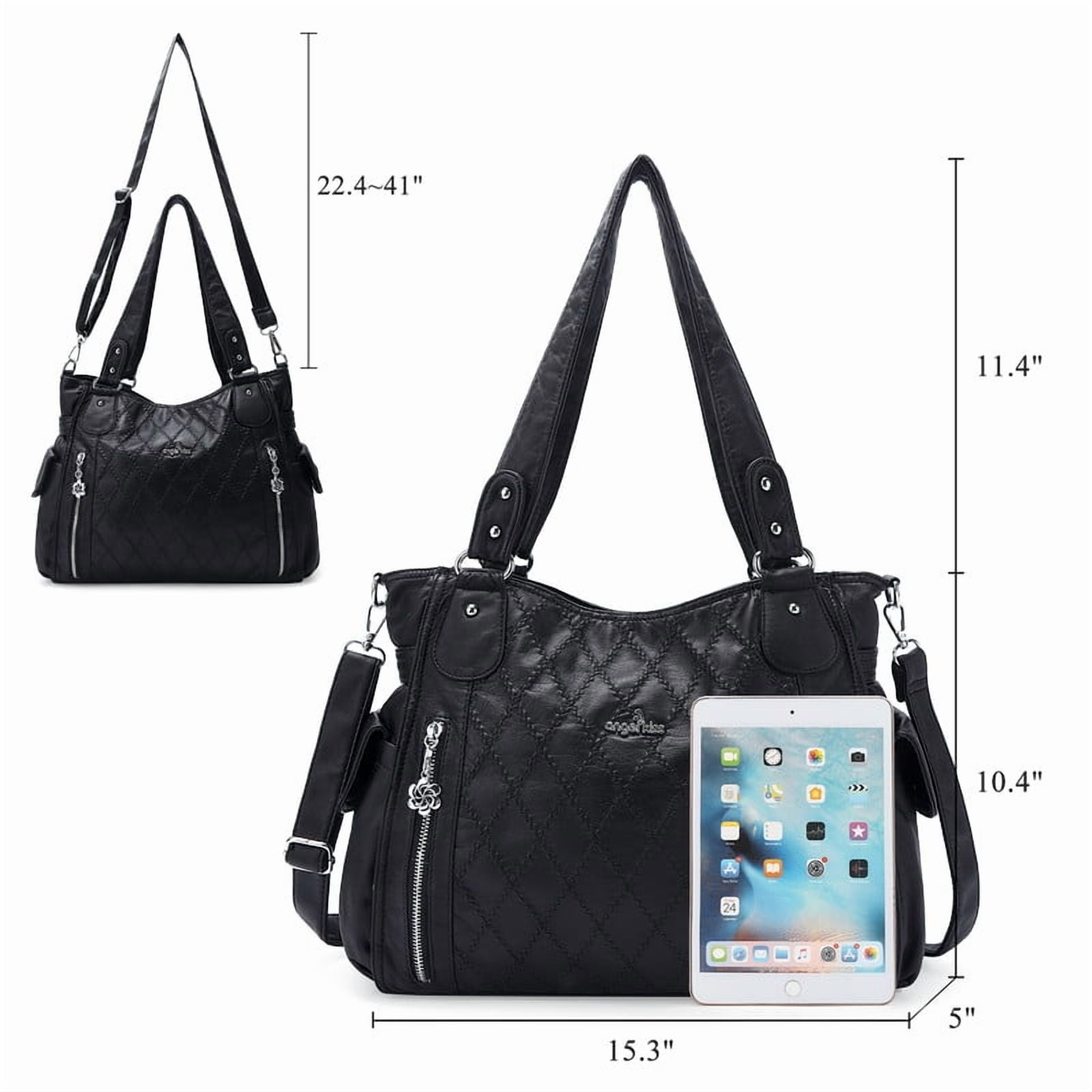 Angel Kiss Handbags for Womens Top-Handle Hobo Purse Roomy Casual Shoulder Bags PU Tote Satchel Purse for Womens
