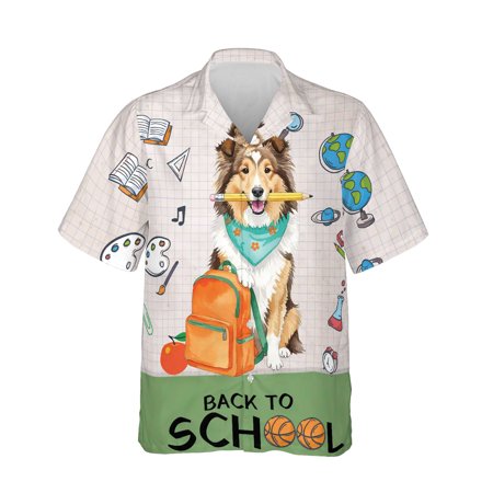 Hardworking Shetland Sheepdog Ready Back to School New Year Classes Hawaiian Shirt Breathable Summer Unisex Merch Sheltie Dog Lover Gifts - 12011