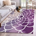 thumbnail image 5 of Area Rug 48×72in, Abstract Flower Texture Floor Carpet Living Room Rug, Purple and Gray Oil Painting Art Non-Slip Welcome Mat Indoor Rugs for Bedroom Dining Room, 5 of 9