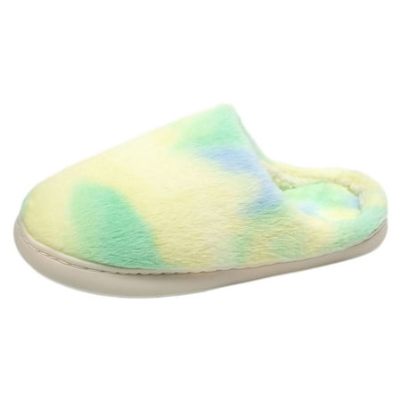 

Eudgs Couples Men Women On Furry Flat Home Winter Round Toe Keep Warm Prints Slippers Shoes Womens Warm Slippers Size 9 Massaging Slippers for Women Non Womens Fuzzy Slippers Oh Yeah Slippers Women