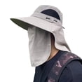 thumbnail image 6 of Men's Sun Protection Hat with Wide Brim and Detachable Neck Flap, Lightweight Breathable Fabric with Adjustable Chin Strap for Fishing, Hiking, Beach Days, Gardening Light Gray, 6 of 6