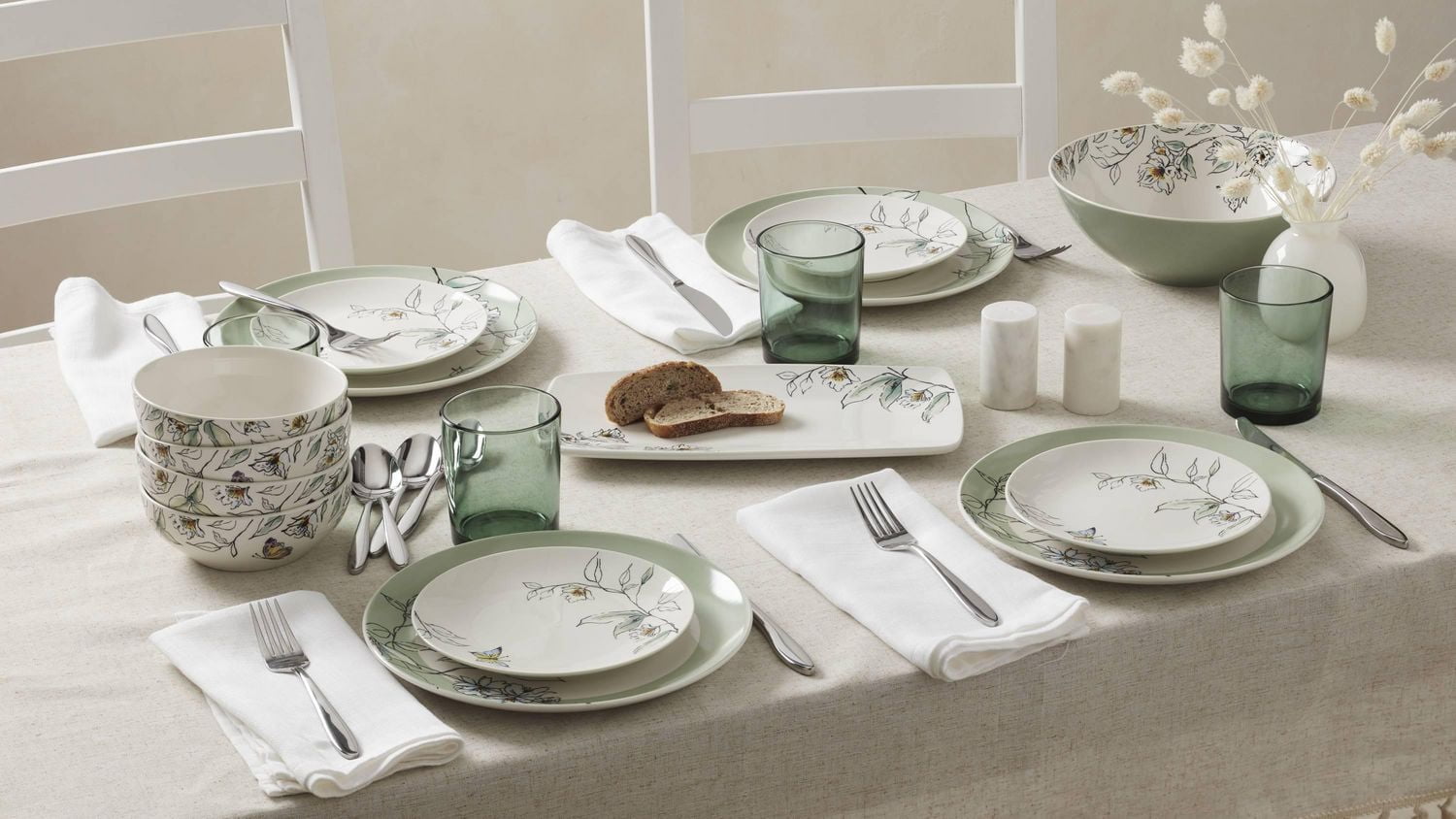 Verre haut empilable vert ONEIDA MERRY & BRIGHT