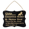 thumbnail image 2 of Baby Sleeping Sign Hanging Chalkboard Blackboard Wooden Message Label, 2 of 6