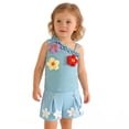 thumbnail image 6 of qelini Sleeveless Top and Shorts Set Girls 0-3Years 3D Floral Ribbed Knit Summer 2 Piece Outfit Summer Sets, 6 of 8