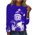 thumbnail image 2 of AGWOLF Christmas Sweatshirts for Women Cute Snowman Graphic Tunic Blouse Crewneck Xmas Xmas Tops Long Sleeve Holiday Ugly Shirts Fall Wimter Clothes, 2 of 4