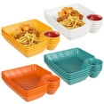 thumbnail image 1 of 16 Pcs Plateaux de Service pour Trempette aux Croustilles, Assiette à Dumplings Divisée avec Coupelle à Sauce, Plateau de Service Réutilisable pour Croustilles et Ketchup, Plateau d'Apéritifs et de Sushi pour Rassemblements, Fêtes, BBQ, Restaurants, Couleurs Assorties, 1 of 6