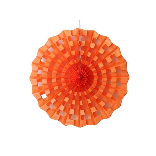 Yuarrent Flor de papel ahueca hacia fuera paraguas ligero exquisitos papeles brillantes ventilador pared calcomanías guirnalda fiesta de Halloween Kits de decoración para fiestas Naranja Yuarrent HA068100-04