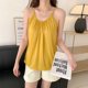 thumbnail image 4 of Playeras,Blusas y Tops,Ropa para Mujer Mujeres Negro Tank Top Camiseta sin mangas con tirantes de cuello redondo para mujer (Yellow, XXL), 4 of 5