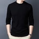 thumbnail image 4 of Men's knit sweater round neck bottoming sweater thin section Slim pullover solid color, 4 of 5
