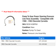 thumbnail image 2 of Pump To Gear Power Steering Pressure Line Hose Assembly - Compatible with 1980 - 1982 Chevy Corvette 1981, 2 of 2